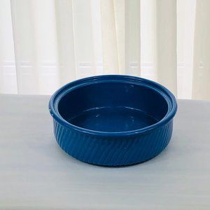 Stemco Bake Ware Round Blue Vintage Casserole Dish